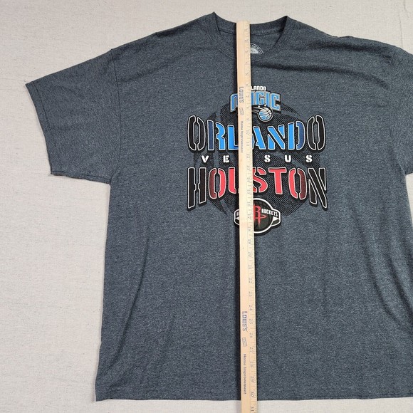 Orlando Magic Mens 2XL T-Shirt Gray Short Sleeve Cotton Houston Rockets - Picture 5 of 12